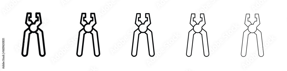 Poster pliers icon. thin line icons collection for web ui.