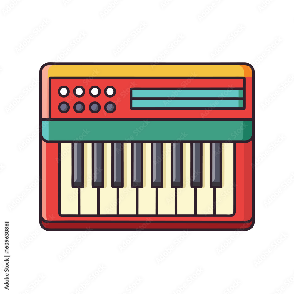 Poster a detailed illustration of a computer keyboard with all keys clearly visible isolated on white backg