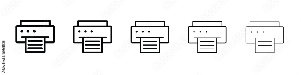 Poster printer icon. thin line icons collection for web ui.
