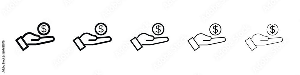 Poster profit icon. thin line icons collection for web ui.