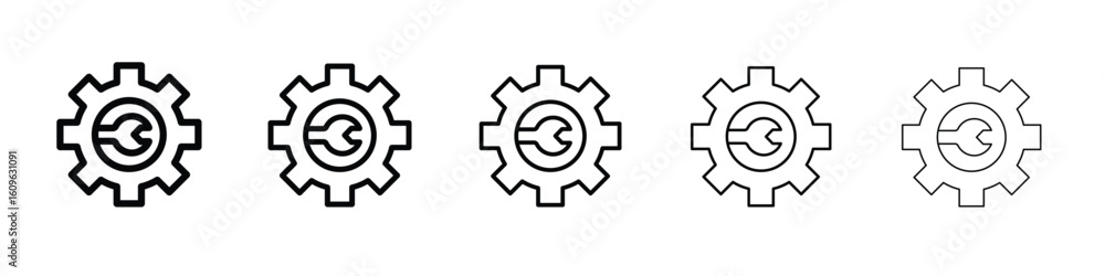 Aufkleber project development icon. thin line icons collection for web ui.