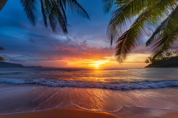 tropical beach sunset