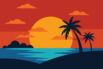 Fototapeta premium sunset island beach