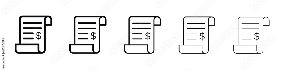 Poster receipt icon. thin line icons collection for web ui.