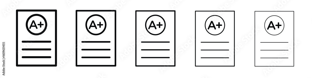 Poster report card icon. thin line icons collection for web ui.