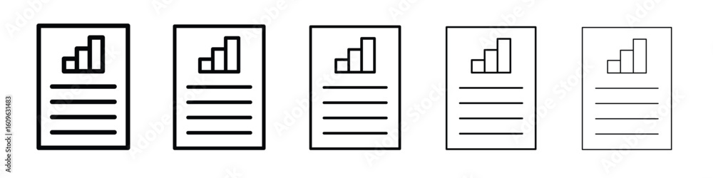 Aufkleber report icon. thin line icons collection for web ui.