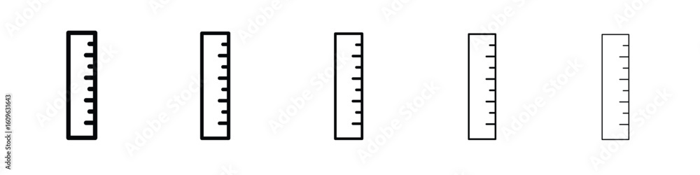 Aufkleber ruler icon. thin line icons collection for web ui.