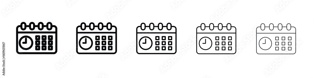 Poster schedule icon. thin line icons collection for web ui.
