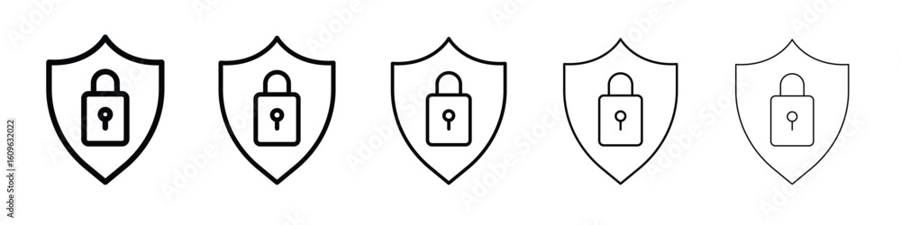 Poster security lock icon. thin line icons collection for web ui.