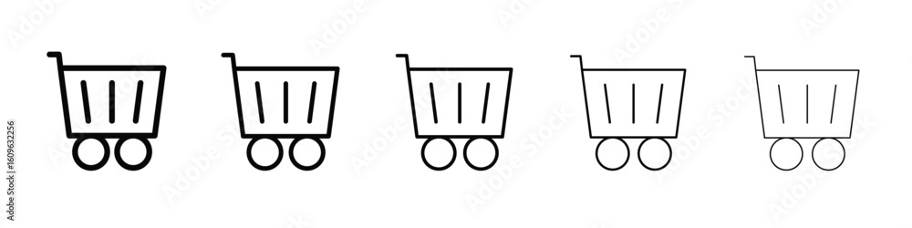 Poster Shopping trolley icon. Thin line icons collection for web ui.