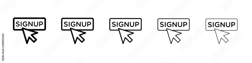 Poster sign up icon. thin line icons collection for web ui.
