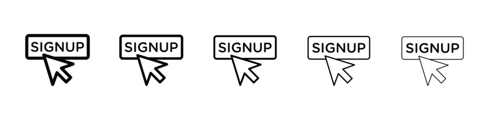 Sign up icon. Thin line icons collection for web ui.