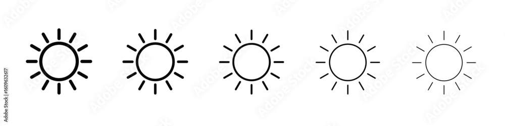 Poster sun icon. thin line icons collection for web ui.