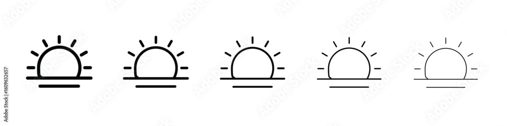 Poster sunrise icon. thin line icons collection for web ui.