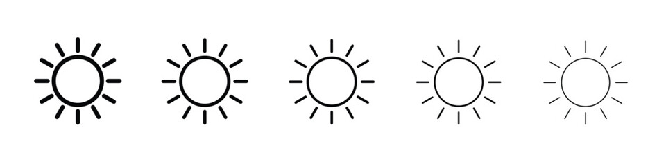 Sun icon. Thin line icons collection for web ui.