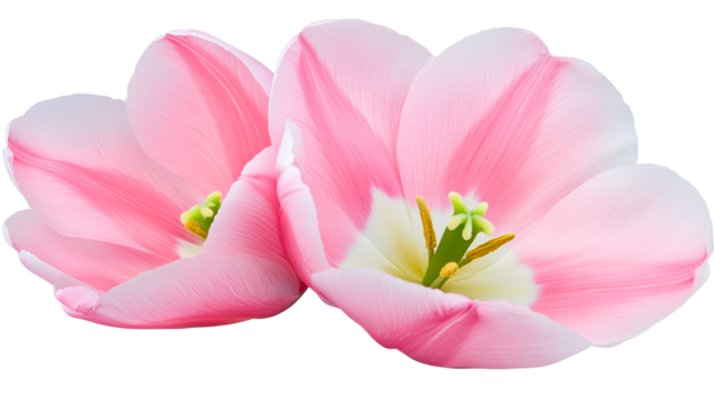 Delicate pink tulips blooming with soft petals and vibrant colors