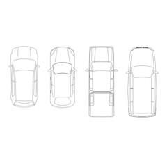 Vector illustration of vehicle car drawings