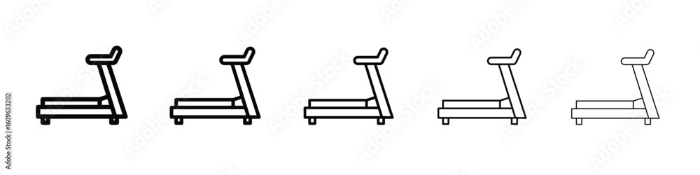 Aufkleber treadmill icon. thin line icons collection for web ui.