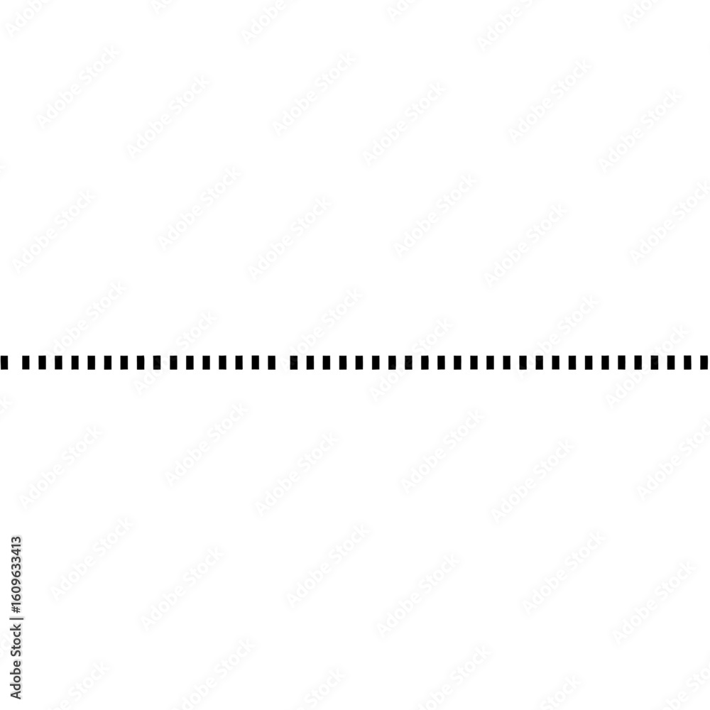 Poster a simple black dotted line across a white background in a horizontal view