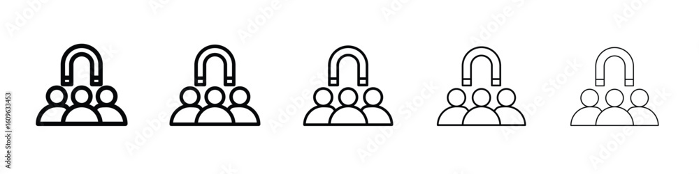 Poster user engagement icon. thin line icons collection for web ui.