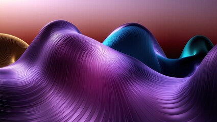 Abstract glassy combination of colorful and purple gradient wave background
