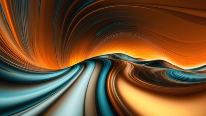 Abstract glassy combination of colorful and orange gradient wave background