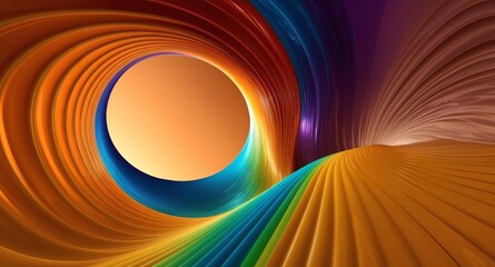 Abstract glassy combination of colorful and orange gradient wave background