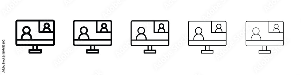 Poster video chat icon. thin line icons collection for web ui.