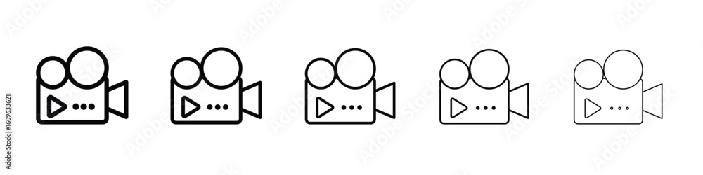 Aufkleber video camera icon. thin line icons collection for web ui.