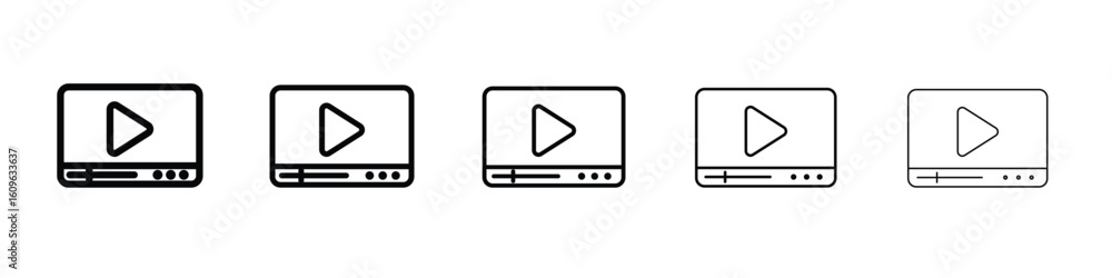 Poster video tutorial icon. thin line icons collection for web ui.