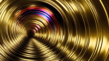Abstract glassy combination of colorful and gold gradient wave background