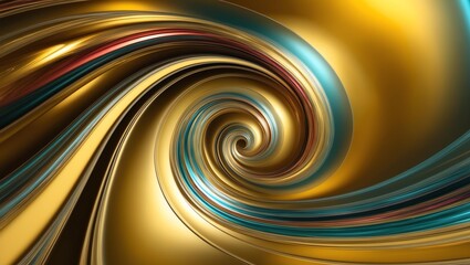 Abstract glassy combination of colorful and gold gradient wave background