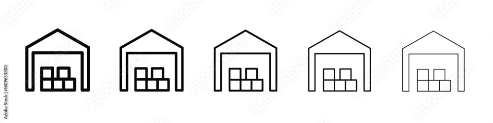 Aufkleber warehouse icon. thin line icons collection for web ui.