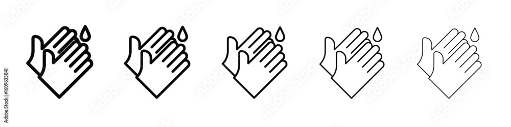 Poster wash hands icon. thin line icons collection for web ui.