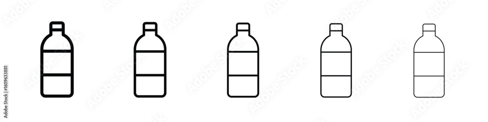Poster water bottle icon. thin line icons collection for web ui.