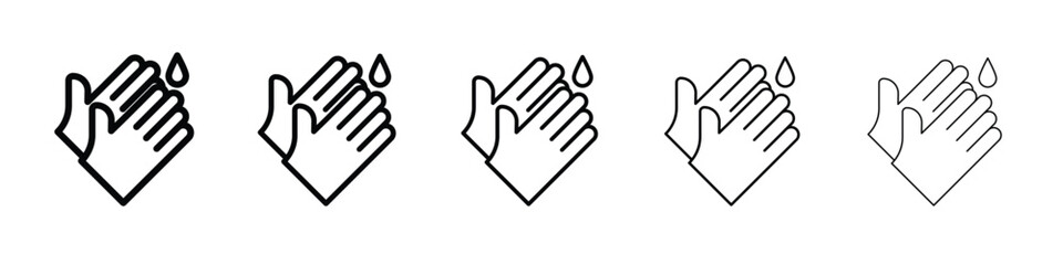 Wash hands icon. Thin line icons collection for web ui.
