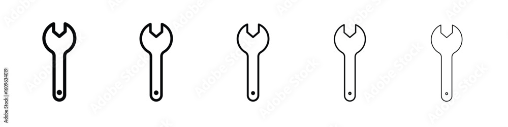 Poster wrench icon. thin line icons collection for web ui.
