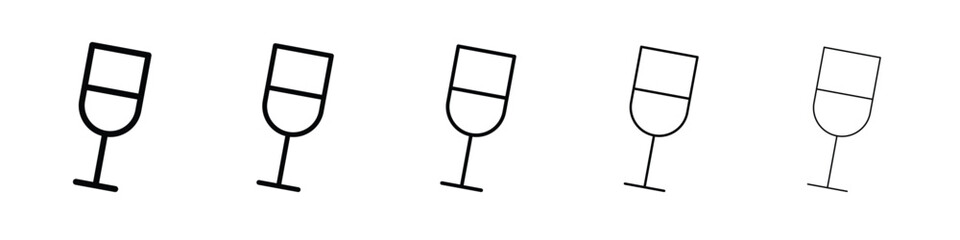 Wine glass icon. Thin line icons collection for web ui.