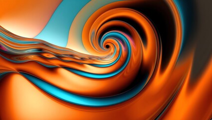 Abstract glassy combination of orange and colorful gradient wave background