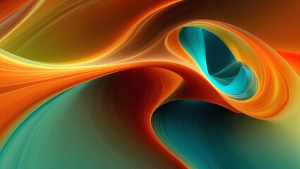 Abstract glassy combination of orange and colorful gradient wave background