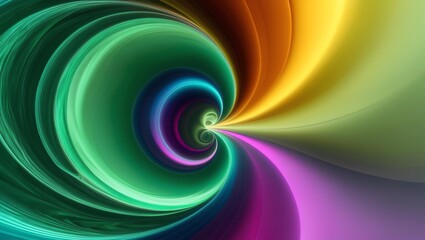Abstract glassy combination of green and colorful gradient wave background