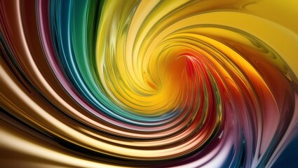 Abstract glassy combination of colorful and yellow gradient wave background