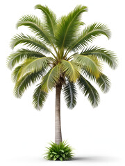 Fototapeta premium palm tree isolated on white transparent background. tropical tree with fresh green leaves, cutout png