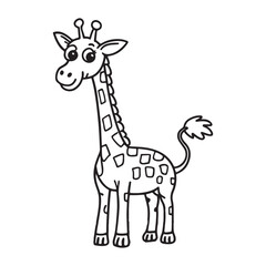Fototapeta premium A drawing of a giraffe line art illustration