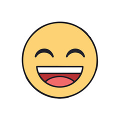 Fototapeta premium Laughing Emoji Face Vector