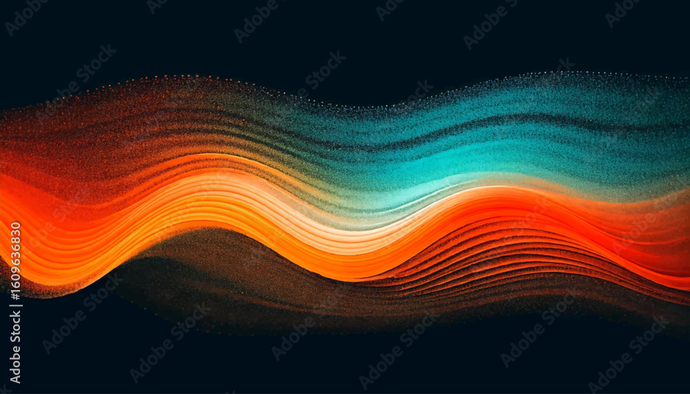 Aufkleber vibrant abstract wave pattern a vibrant abstract wave pattern featuring flowing lines in orange, red