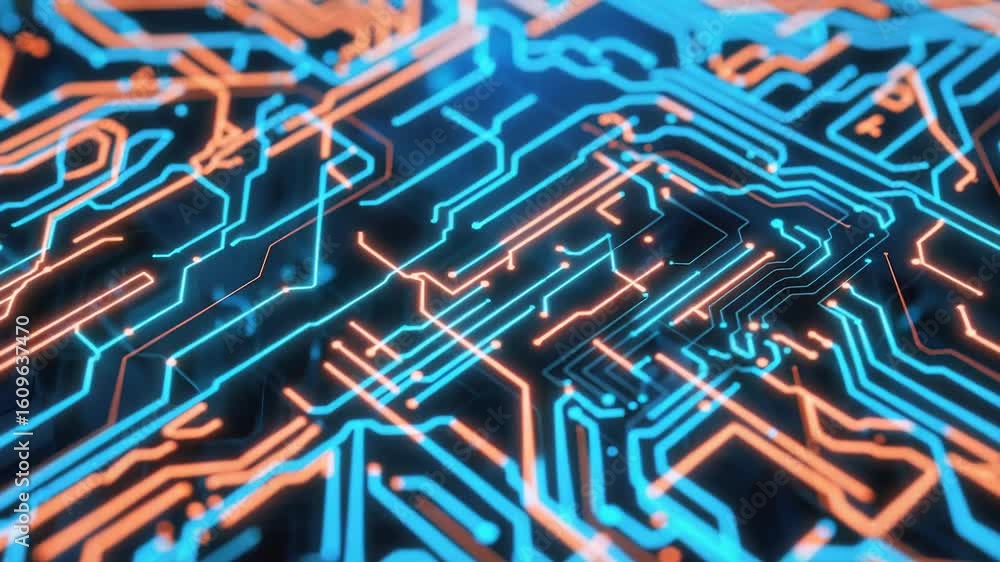 Poster close-up view of an electronic circuit board with various components and wires