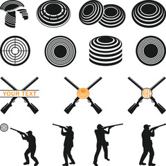 Clay Target Shooting Silhouette Collection, Clay Pigeon Shooting Clipart Set, Clay Shooting Svg, Clay Targets and Shotgun Shells SVG, Trapshooting Cricut Silhouette,