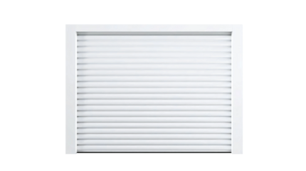 White garage roller shutter isolated on transparent background
