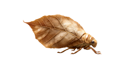 Insect resembling a leaf on a transparent background